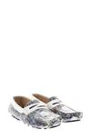 Robert Graham Robbie Patterned Leather Penny Loafer In White