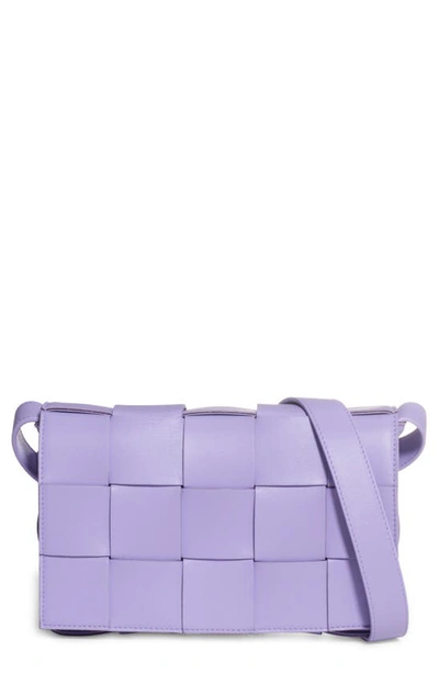 Bottega Veneta Intrecciato Leather Crossbody Bag In Lavender