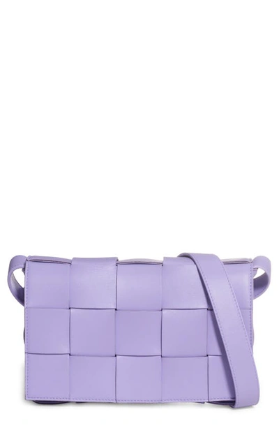Bottega Veneta Intrecciato Leather Crossbody Bag In Wisteria-silver