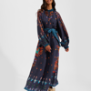 La Doublej Cerere Printed Silk Dress In Iside Nero Placée