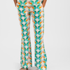 La Doublej Saturday Night Peacock-print Cotton-blend Trousers In Kissers