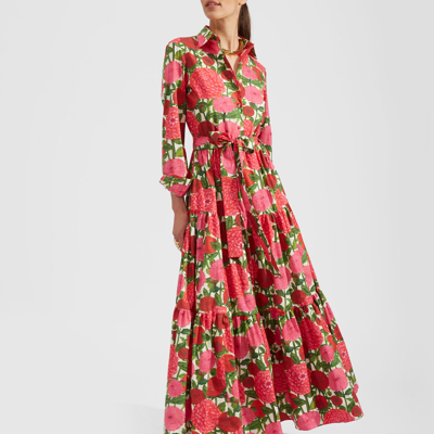 La Doublej Bellini Dress In Pink Dahlias