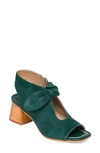 Bernardo Lizzie Suede Knot Zip Sandals In Green