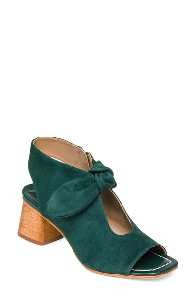 Bernardo Lizzie Suede Knot Zip Sandals In Green