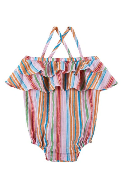 Andy & Evan Babies' Stripe Bodysuit In Lurex Stripe