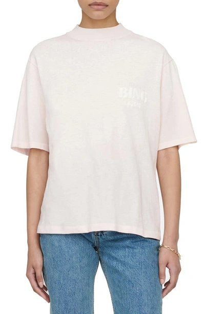 Anine Bing Wes Tee Bing La Brand-print Organic-cotton T-shirt In Pink