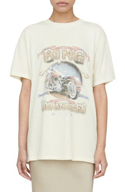 Anine Bing Lili Graphic-print Organic-cotton T-shirt In Cream