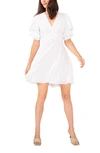 1.state Puff Sleeve Tiered Short Dress In Ultra White