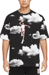 Nike Jordan Essentials Cloud Print T-shirt In Black