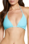 Frankies Bikinis Tia Rib Bikini Top In Aquamarine