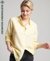 Superdry Women's Hemd Aus Leinen Im Boyfriend-stil Gelb