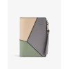 Loewe Puzzle Slim Zip Bifold Leather Wallet In Asphalt Grey/nude