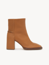 Chloé Edith 80 Ankle Boots In Calf Leather In Brown