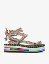 CHLOÉ LOU CROCHETED RECYCLED-COTTON AND POLYESTER SANDALS