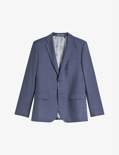 Ted Baker Seil Textured Slim Fit Suit Jacket In Blue Grey