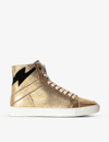 ZADIG & VOLTAIRE ZV1747 HIGH FLASH LEATHER HIGH TOP TRAINERS