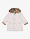 Burberry Kids' Reilly Check-print Woven Coat 6 Months - 2 Years In Alabaster Pink