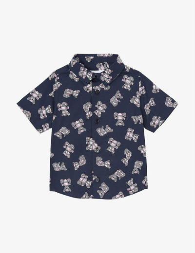 Burberry Babies' Owen Graphic-print Stretch-cotton Shirt 6 Months - 2 Years In Midnight Ip Pat