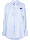 Ader Error Oversized Long Sleeve Shirt In Blue