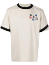 Ader Error Beige T-shirt With Multi Patches In Neutrals