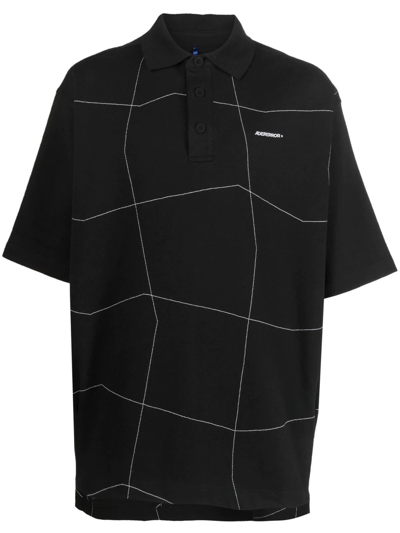 Ader Error Check-print Shirt In Black