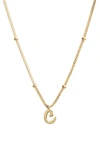 Argento Vivo Sterling Silver Rondelle Script Initial Pendant Necklace In Gold C