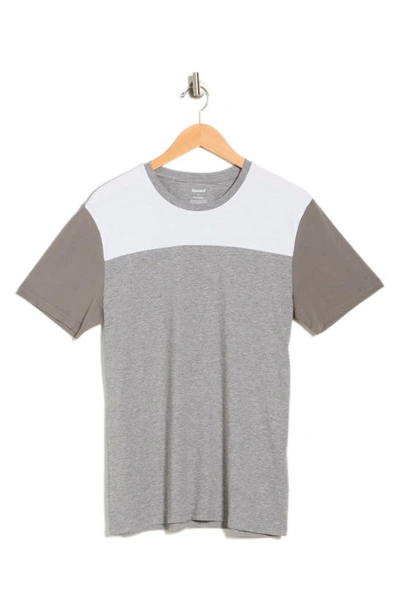 Abound Blocked Short Sleeve T-shirt In Grey- White Color Blocked