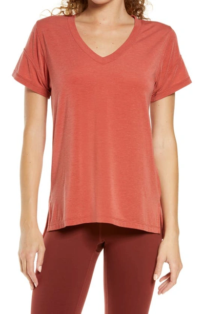 Zella Ava T-shirt In Rust Bossa Nova