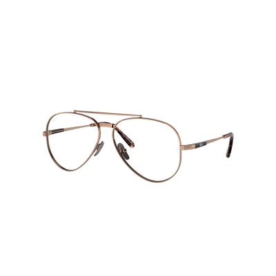 Ray Ban Aviator Ii Titanium Optics Eyeglasses Rose Gold Frame Clear Lenses Polarized 58-14
