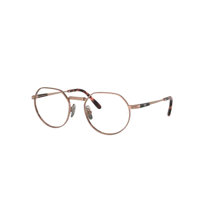 Ray Ban Jack Ii Titanium Optics Eyeglasses Rose Gold Frame Clear Lenses Polarized 51-20