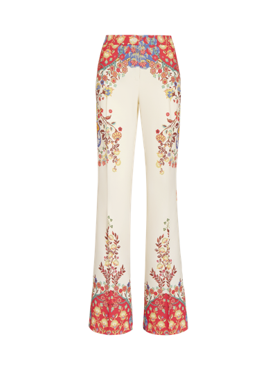 Etro Floral Paisley Trousers In White