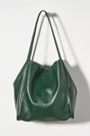 Anthropologie Slouchy Faux Leather Tote In Green