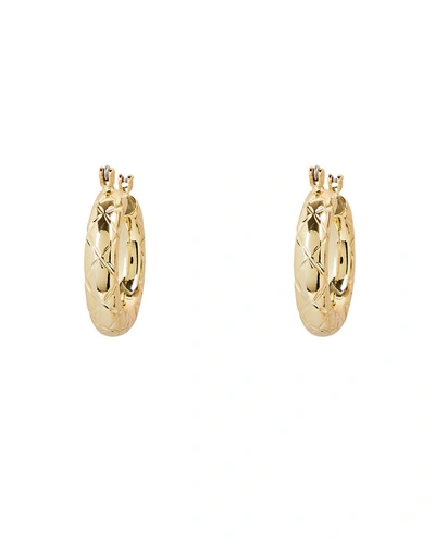 Luv Aj Baby Amalfi Quilted Hoop Earrings In Gold