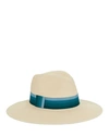 EUGENIA KIM COURTNEY GROSGRAIN-TRIMMED STRAW FEDORA