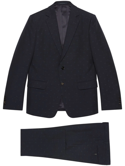 Gucci Single-breasted Trousers Suit In Blue