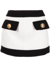 Dsquared2 Two-tone Tweed Miniskirt In White