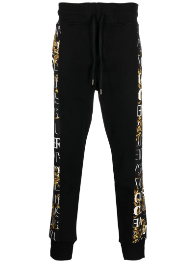 Versace Jeans Couture Logo Print Track Pants In Black
