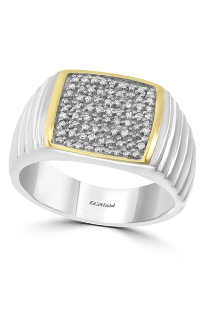 Effy Sterling Silver & 18k Yellow Gold Diamond Ring In White