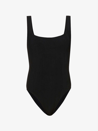 Hunza G One-piece Swimsuit With Square Neckline In Black