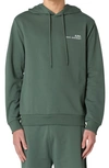 Apc Logo-print Cotton Hoodie In Kae Gray Green