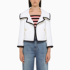 VALENTINO NAVY BLUE AND IVORY-COLOURED SHORT JACKET