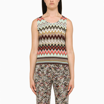 Missoni Waistcoat Top With Zig Zag Pattern In Multicolor