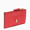 Alexander Mcqueen Red Coco-print Leather Zipped Wallet