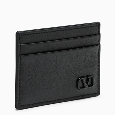 Valentino Garavani Black Vlogo Signature Card Holder