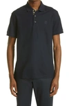 Burberry Eddie Embroidered Piqué Polo In Black