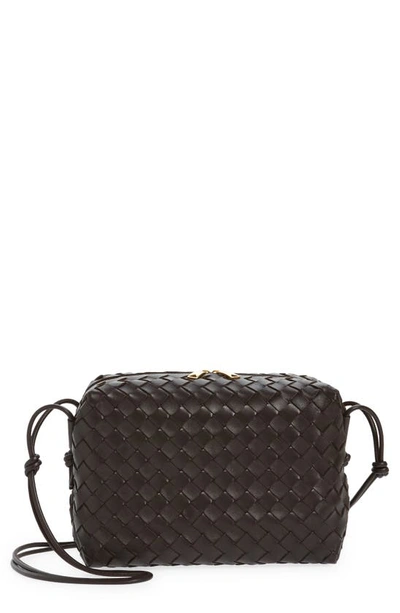 Bottega Veneta Large Loop Intrecciato Leather Shoulder Bag In Black/m Brass