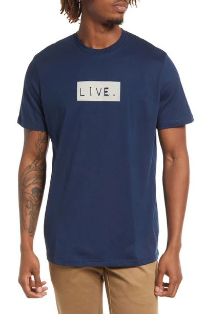 Live Live Live Pima Cotton Graphic Logo Tee In Brooklyn Blue