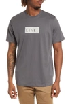 Live Live Live Pima Cotton Graphic Logo Tee In Grey Skies
