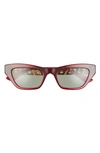 Versace 52mm Cat Eye Sunglasses In Transparent Red