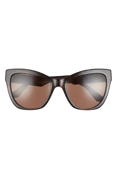 Versace 56mm Cat Eye Sunglasses In Havana/dark Brown